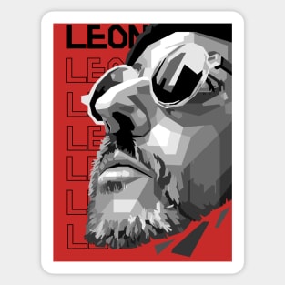 Leon The Professional WPAP Grayscale Sticker